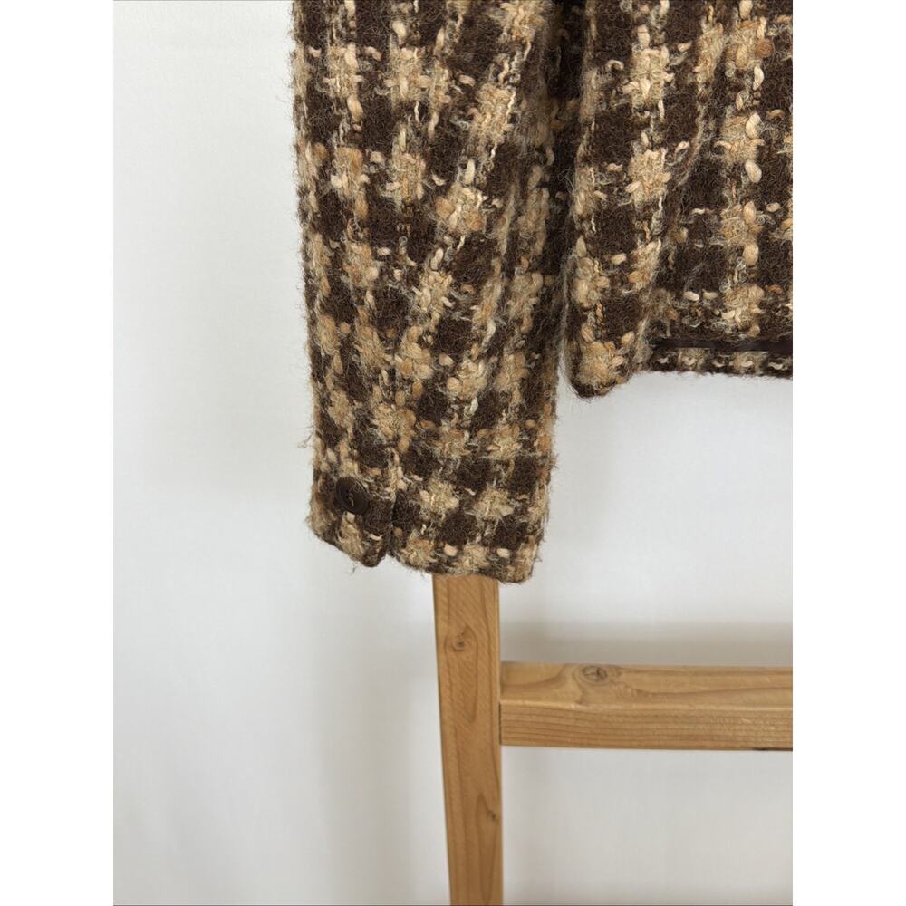 Vtg Y2K Jones New York Brown Long Sleeve Button Up Tweed Blazer #1588 Size SM - Picture 5 of 6